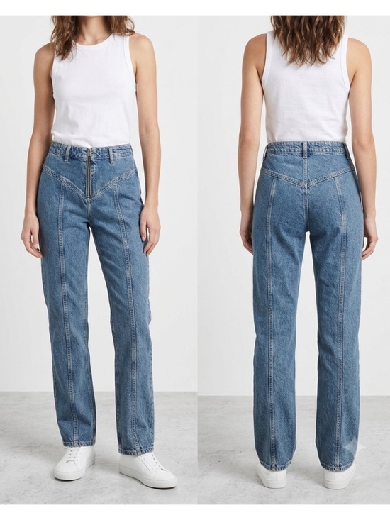 Zara Pants - Zara Light Blue High-Rise Straight Leg Jeans